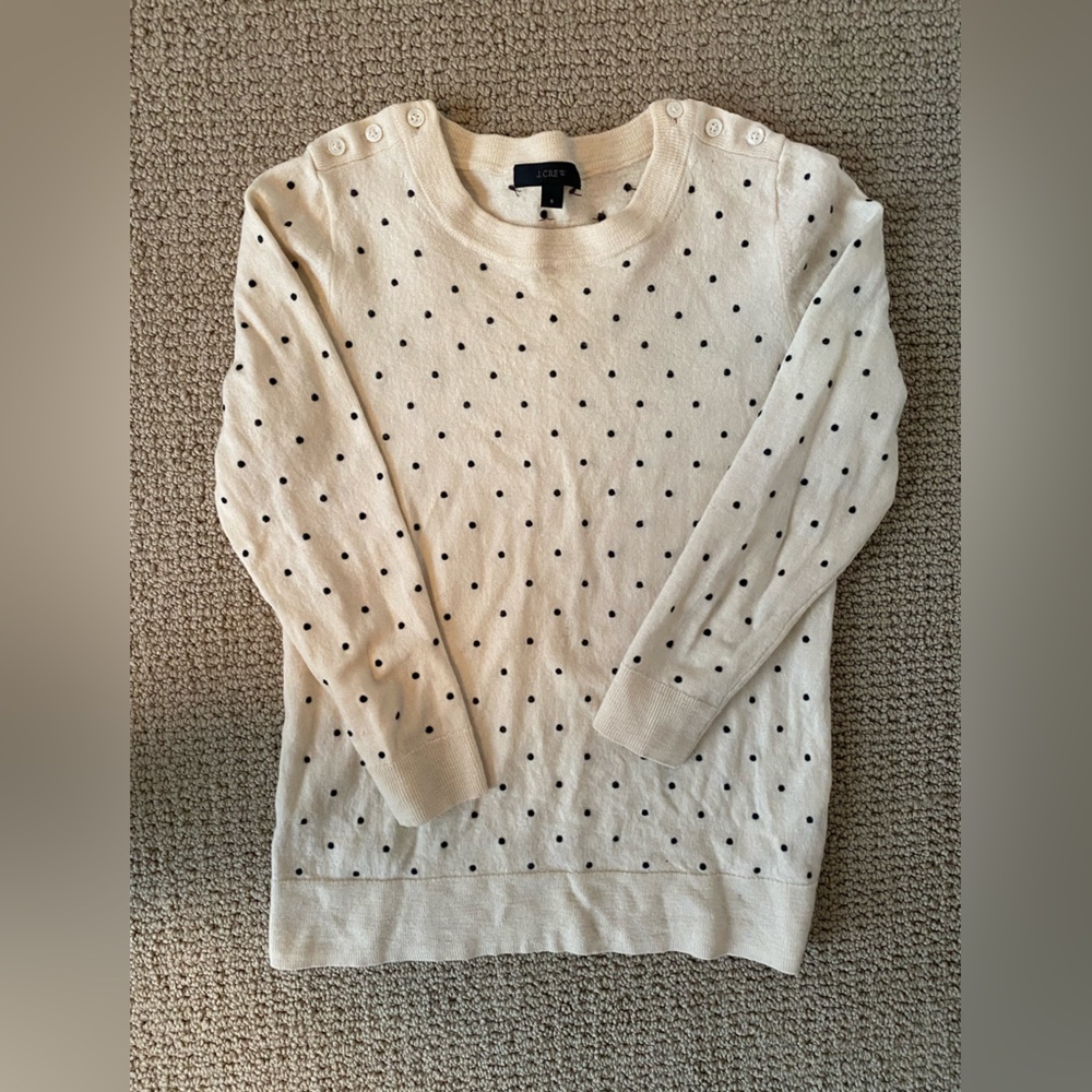 J. Crew Tippi Polka Dot Merino Wool Sweater